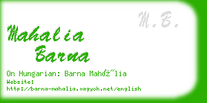 mahalia barna business card
